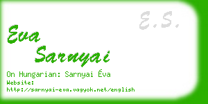 eva sarnyai business card