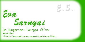 eva sarnyai business card